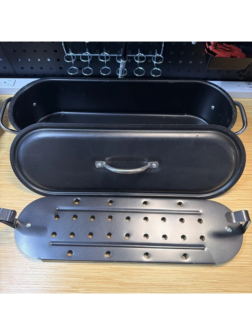 Commercial Aluminum Hard-Anodized Fish Poacher W/Pan, Lid 20” Long *